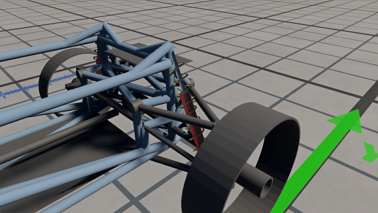Inverted coilover during native BeamNG articulation