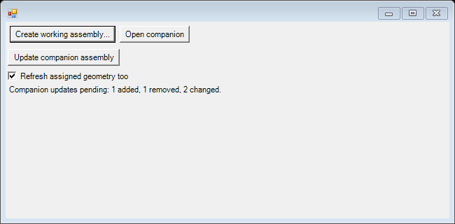 Companion update controls showing pending assignment changes